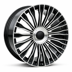 Mercedes MB 24 21x9 5x112 et34 66.5 BLACK MACHINE FACE